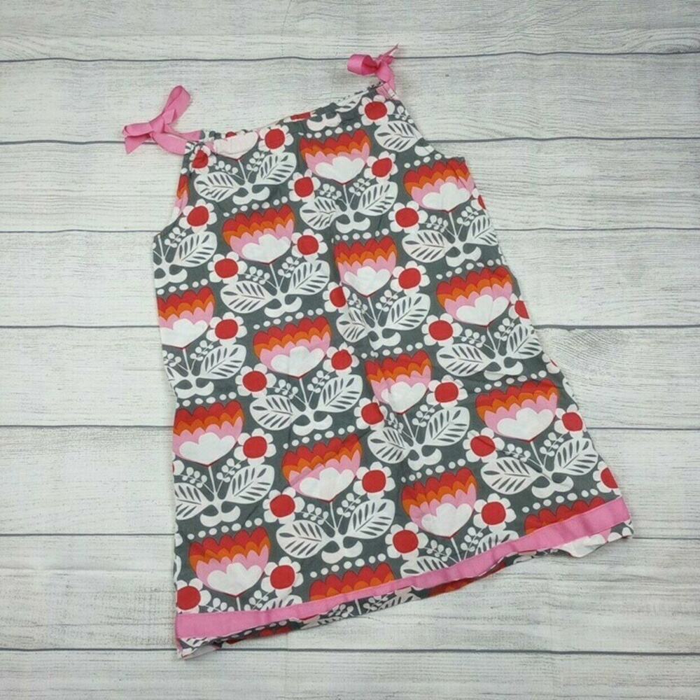 6 Hanna Andersson Gray Floral Pillowcase Dress